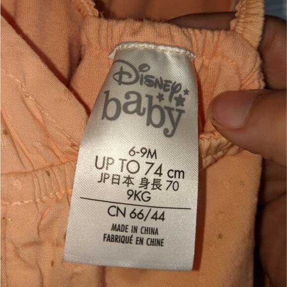 Disney Baby Spring Pink Embroidered Bambi & Butterflies Ruffle Strap Romper 6-9M - Picture 10 of 12